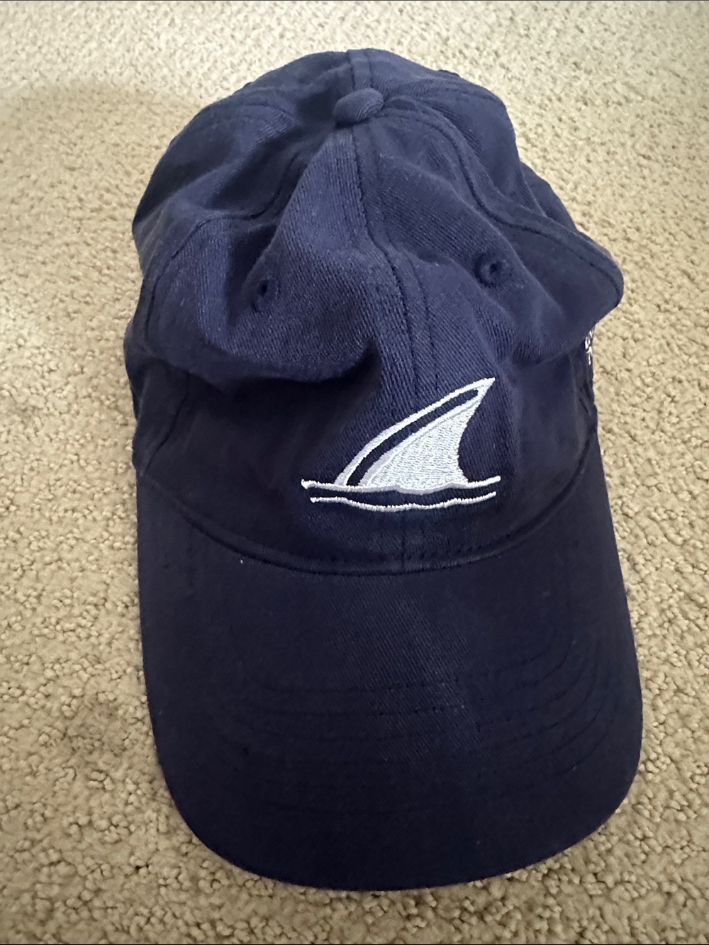 Margaritaville Navy Baseball Cap with White Shark Fin Logo